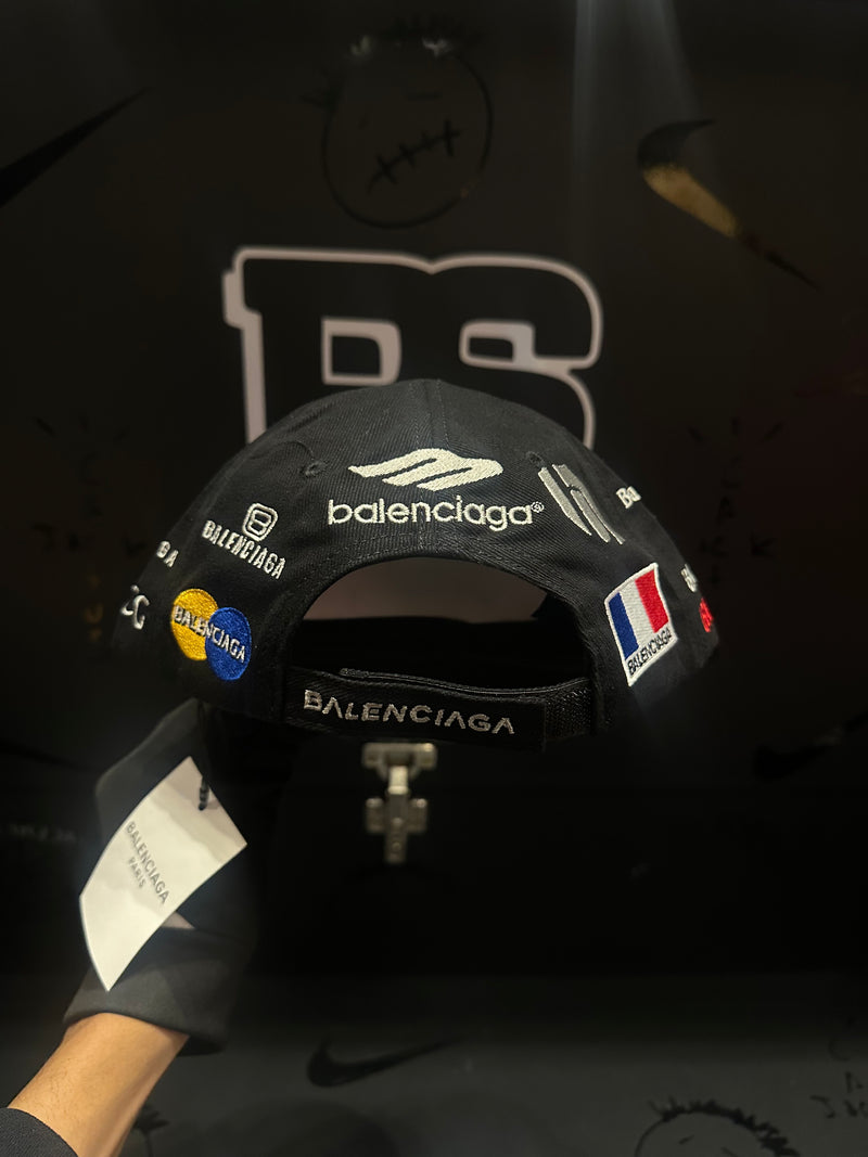 Boné Aba Curva Cortada Balenciaga Preto - Pronta Entrega