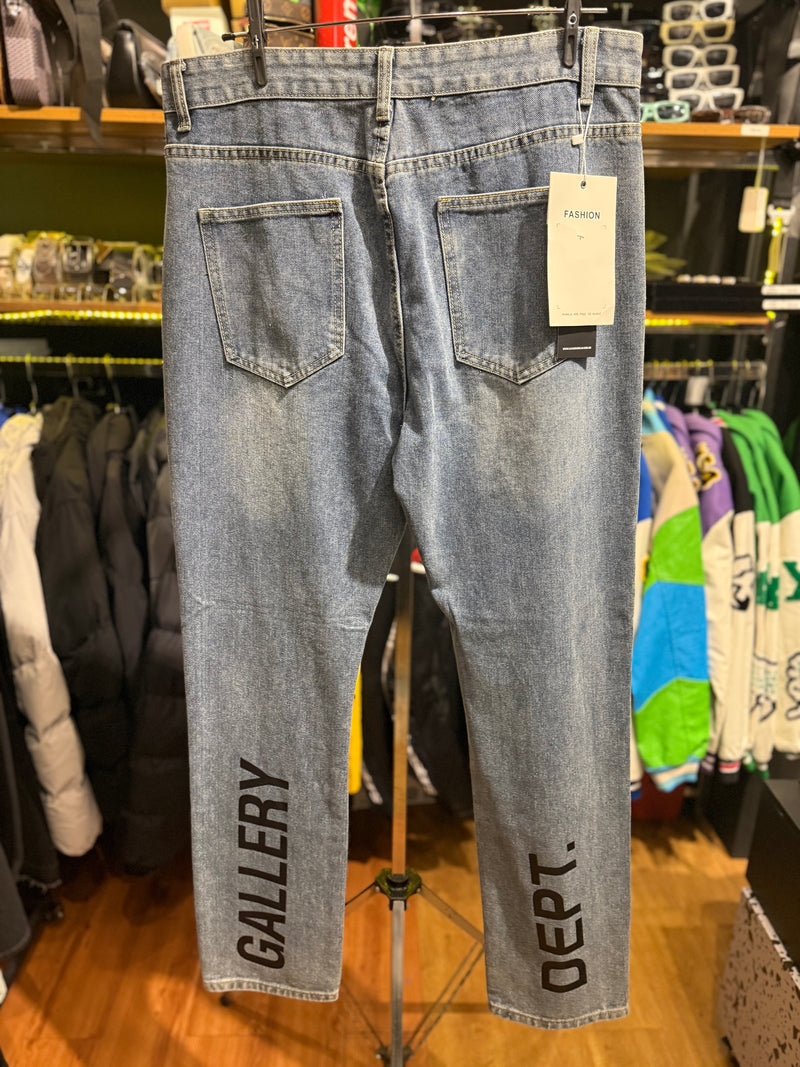 Calça Gallery Dept. jeans Marinho Lavado Logo Preto - Pronta Entrega