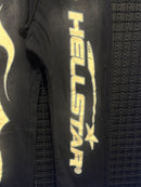 Calça Hellstar Moletom Destonado Preto - Pronta Entrega