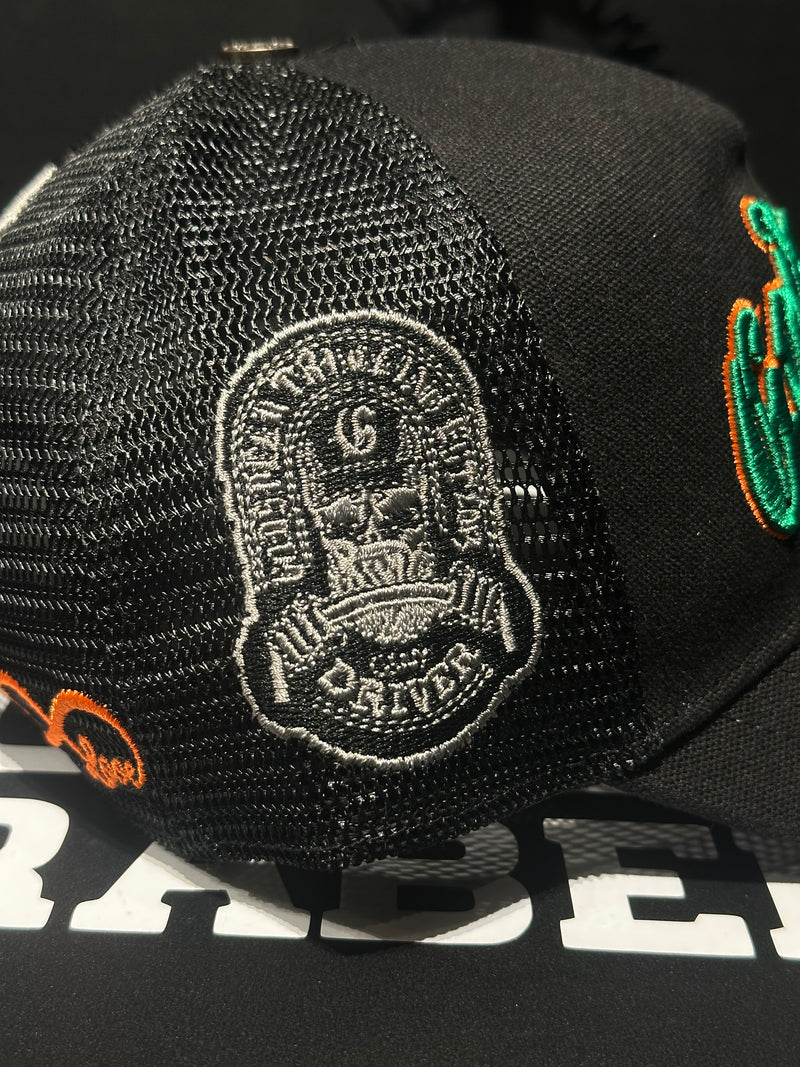 Boné Aba Curva Trucker Godspeed Forever Black/Green/Orange - Pronta Entrega
