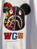 Camiseta BAPE ‘WGM’ Shark Branca - Pronta