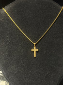 Corrente Banhada Pingente Cruz/Pai Nosso 25 CM - Pronta Entrega