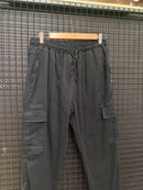 Calça Cargo Sarja Preta Com Punho - Pronta Entrega
