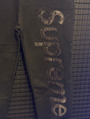 Calça Moletom Supreme Satin Applique All Black - Pronta Entrega