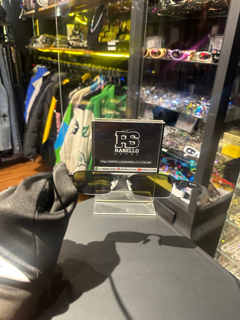 Óculos Oakley Lupa Do Vilão Preto Lente Espelhada Azul - Pronta Entrega