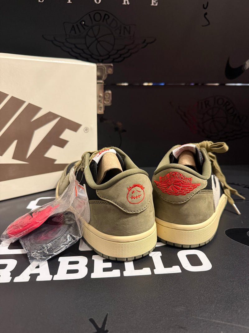 Tênis Nike Travis Scott x Air Jordan 1 Low Black Olive - Pronta Entrega