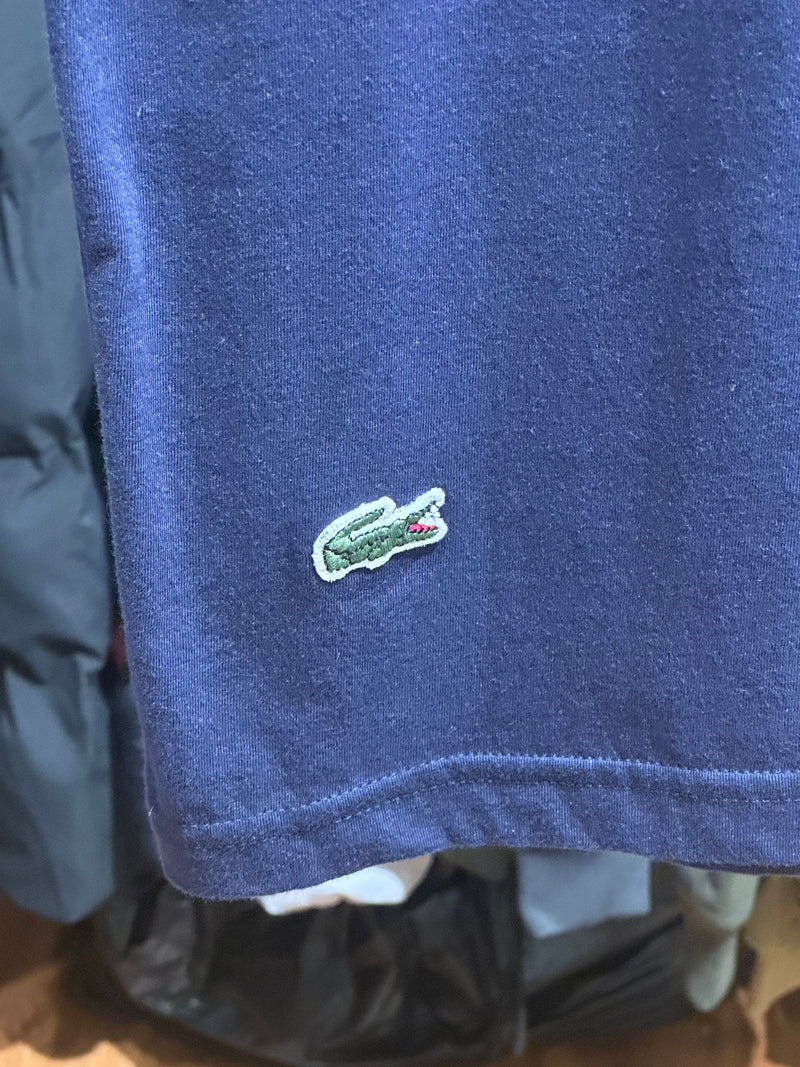 Camisa Lacoste Azul Logo Multicolor Party - Pronta Entrega