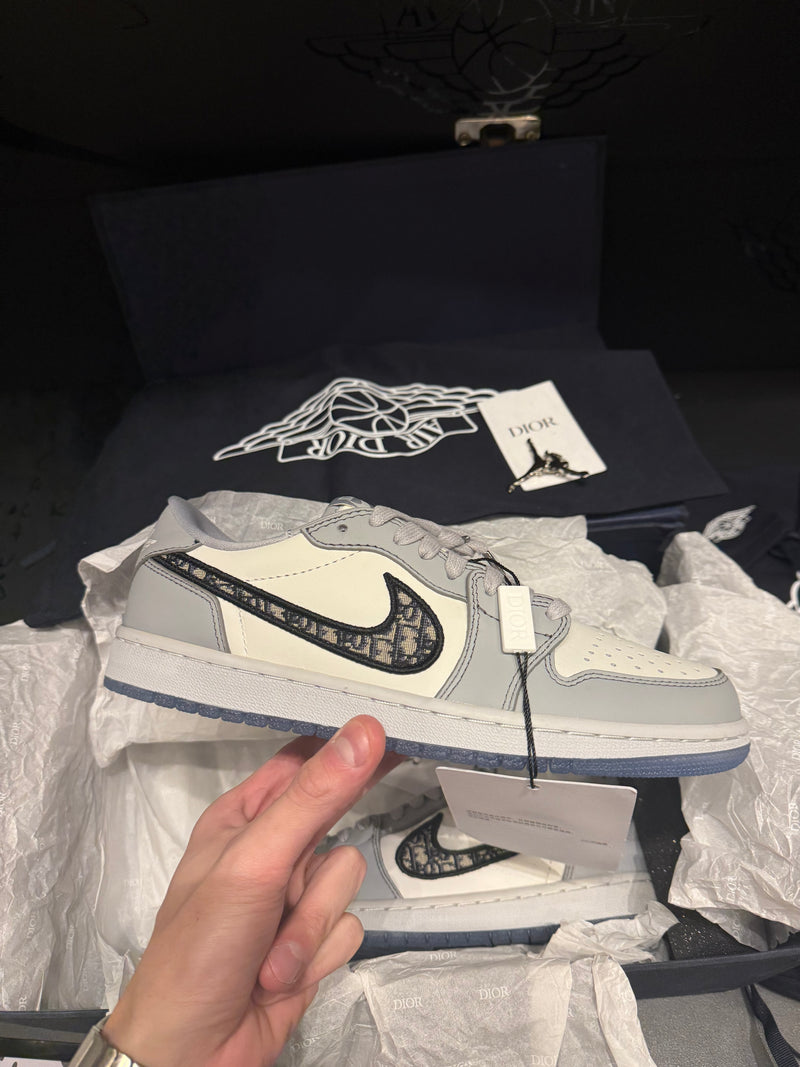 Tênis Nike Air Jordan 1 Low X Dior Grey - Pronta Entrega