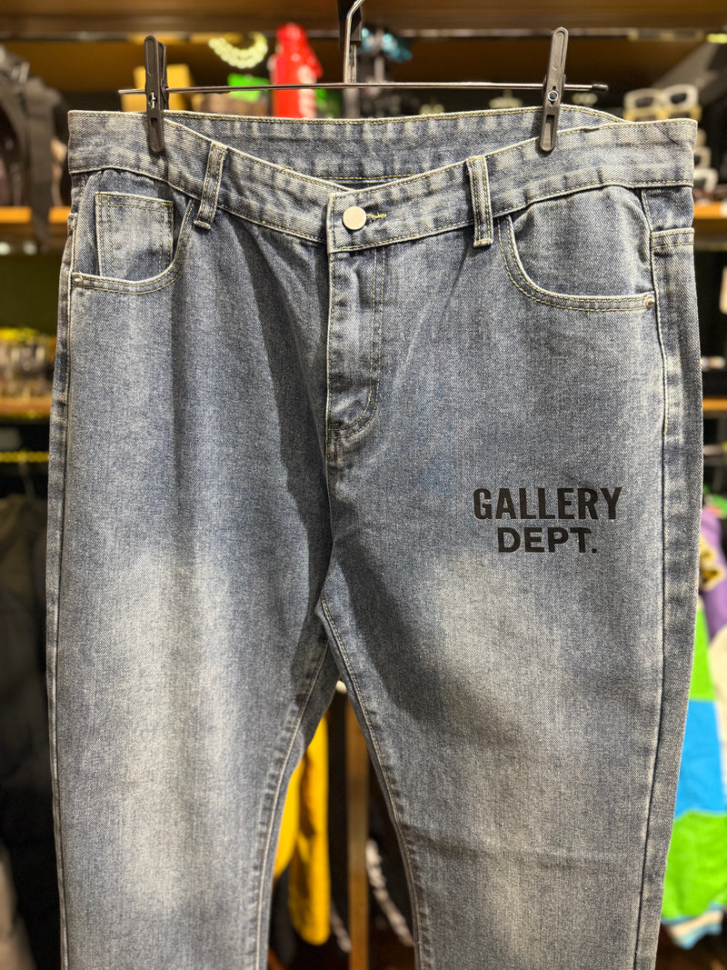 Calça Gallery Dept. jeans Marinho Lavado Logo Preto - Pronta Entrega