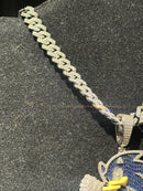 Corrente Cravejada Pingente Sonic Em Zicornia Cubica Prata - Pronta Entrega