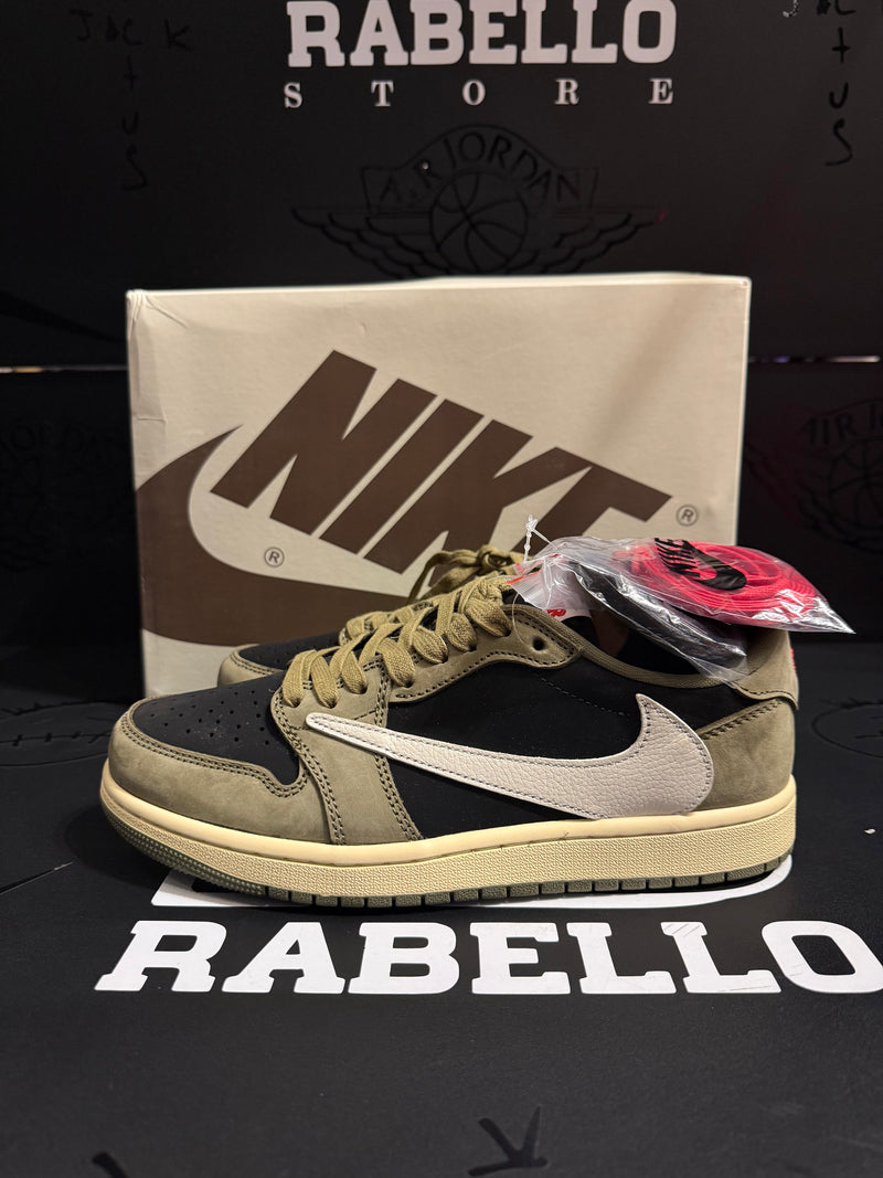 Tênis Nike Travis Scott x Air Jordan 1 Low Black Olive - Pronta Entrega