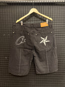 Short Jeans Corteiz C-Star Denim Black - Pronta Entregae