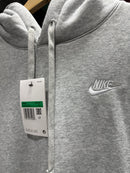 MOLETOM NIKE SPORTSWEAR CLUB HOODIE PO CINZA/BRANCO - Pronta Entrega