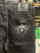 Calça Jeans Preta Chrome Hearts Cruz Black- Pronta Entrega