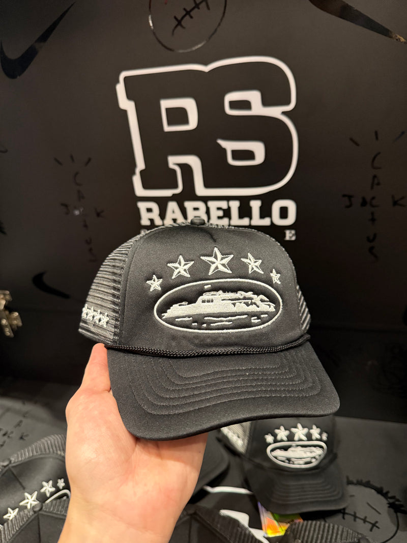 Boné Corteiz 4Starz Alcatraz Trucker Preto - Pronta Entrega