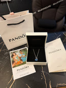 Colar PANDORA Blue Murano Glass Butterfly Set Necklace with Pendant 925 Silver - Pronta Entrega