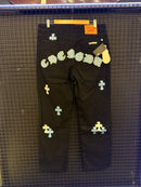 Calça Chrome Hearts Jeans Black Cruz Blue White - Pronta Entrega