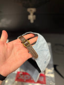 Boné Supreme Box Logo Jeans Fivela Couro - Pronta Entrega