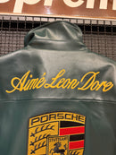 Jaqueta de Couro Aimé Leon Dore x Porsche 993 Turbo British Racing Green - Pronta Entrega