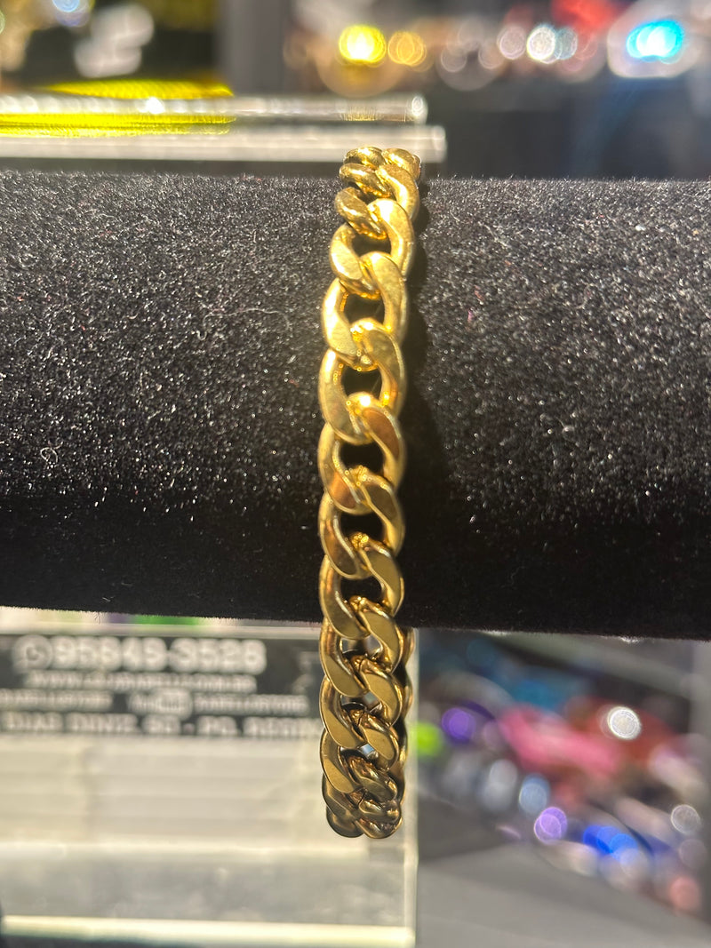 Pulseira Groumet Dourada Fecho Lagosta 20 CM - Pronta Entrega