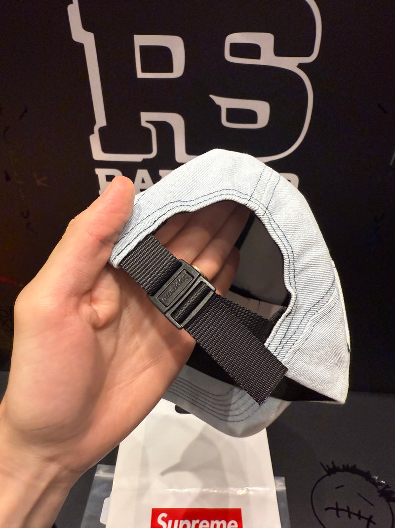 Boné Supreme 5 Panel Washed Canvas Camp Denim Jeans - Pronta Entrega