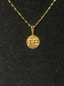 Corrente Cartier Banhada Pingente Circular “Fé” 30 CM - Pronta Entrega