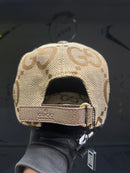 Boné Gucci Gold Aba Curva Logo Grande - Pronta Entrega