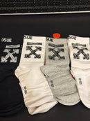 Pack 4 Meias Off-White Cano Alto - Pronta Entrega