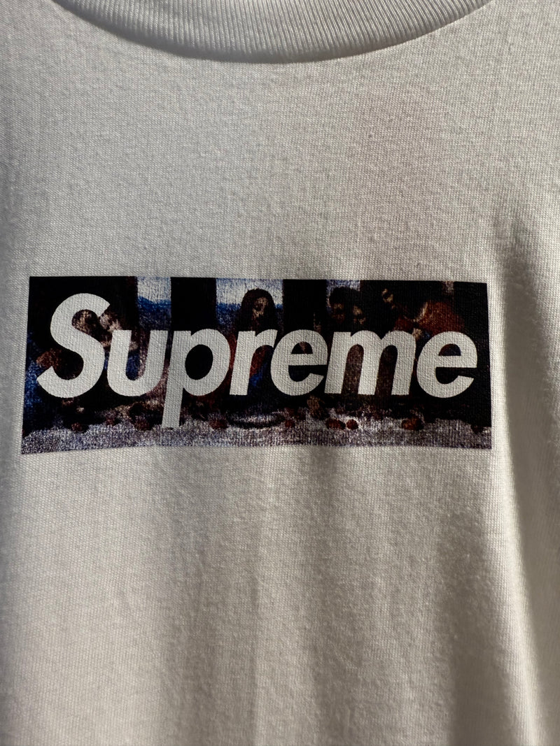 Camiseta Supreme Milan Box Logo Tee Branca - Pronta Entrega