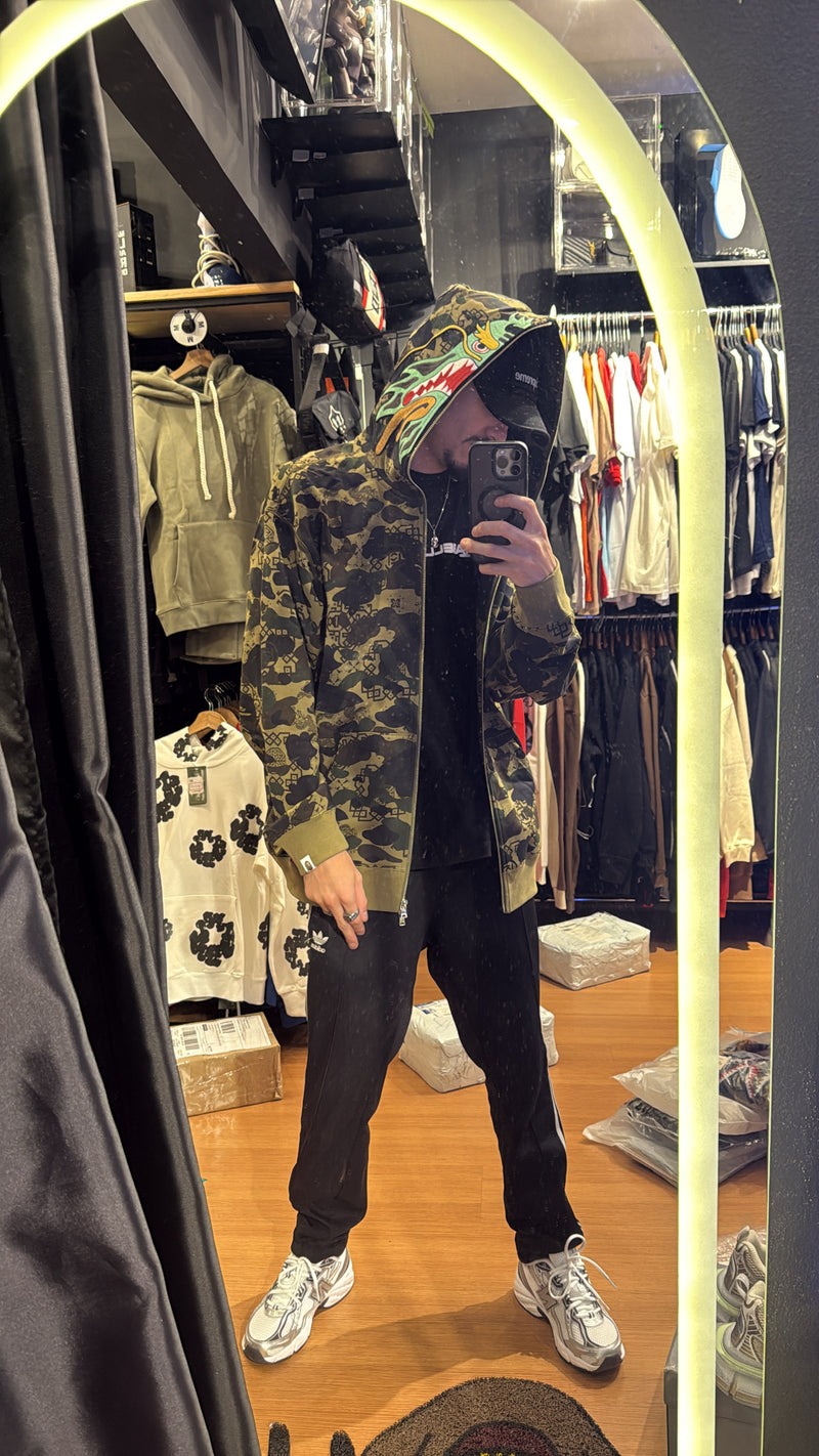 Jaqueta Bape X Clot Shark Camo Relaxed Full Zip - Pronta Entrega