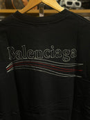 Camiseta Balenciaga Preta Logo Red White - Pronta Entrega