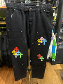 Calça Jeans Preta Chrome Hearts Patch Carpenter - Pronta Entrega