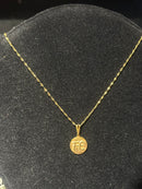 Corrente Cartier Banhada Pingente Circular “Fé” 30 CM - Pronta Entrega