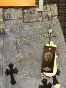 Short Chrome Hearts Jeans Cruz Black White - Pronta Entrega