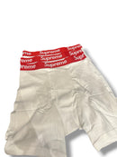 Supreme Hanes Cueca Boxer Briefs 3 Pack White - Pronta Entrega