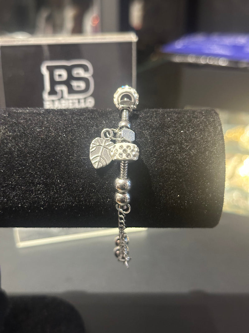 Pulseira Prata Multi Berloques Cravejados - Pronta Entrega