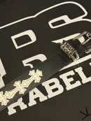 Cinto Chrome Hearts 100 CM Couro White Cruz - Pronta Entrega