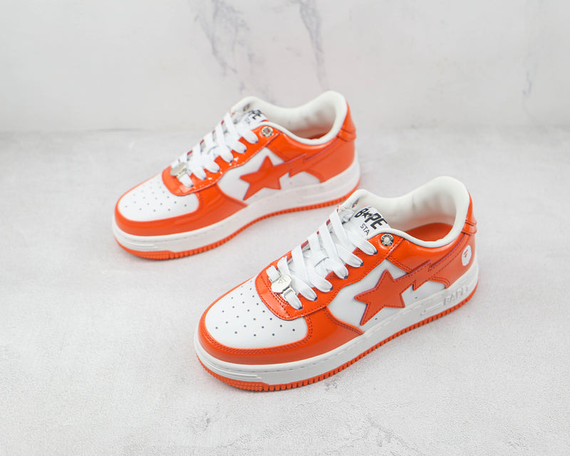 Bape Sta Patent Leather Orange White - Encomenda