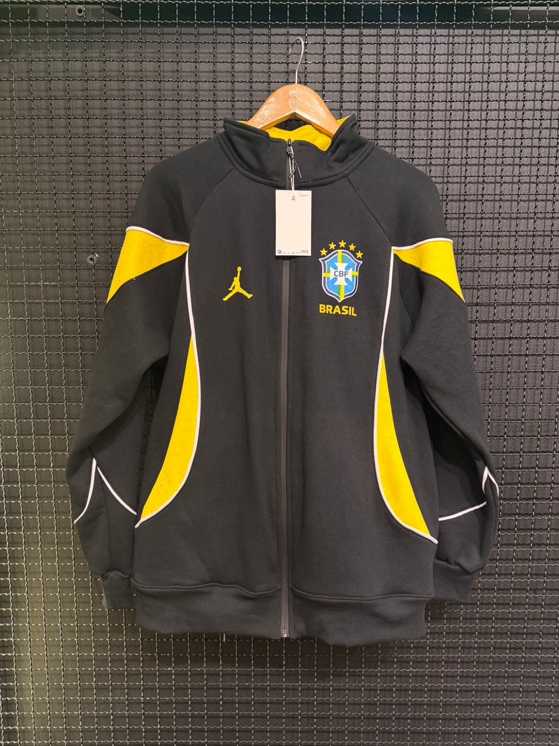 Jaqueta Jordan x Brasil Preto Amarelo 2026/27 - Pronta Entrega