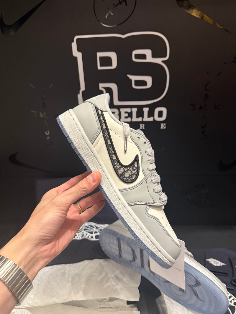 Tênis Nike Air Jordan 1 Low X Dior Grey - Pronta Entrega