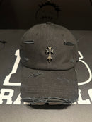 Boné Aba Curva Chrome Hearts Logo Cruz Preto - Pronta Entrega