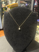 Corrente Feminina Prata Pingente Pedra Em Zicornia Cúbica 45 CM - Pronta Entrega