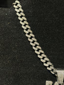 Corrente Cravejada Pingente “Eazy Money” Em Zicornia Cubica Prata 50 CM - Pronta Entrega