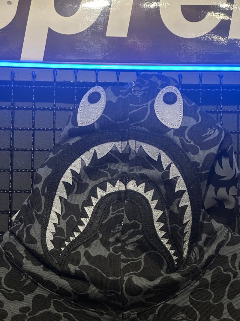 Jaqueta Bape Shark Camo Black Full Zip - Pronta Entrega