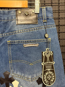 Calça Jeans Chrome Hearts x Comme Des Garçons Cruz Black White - Pronta Entrega
