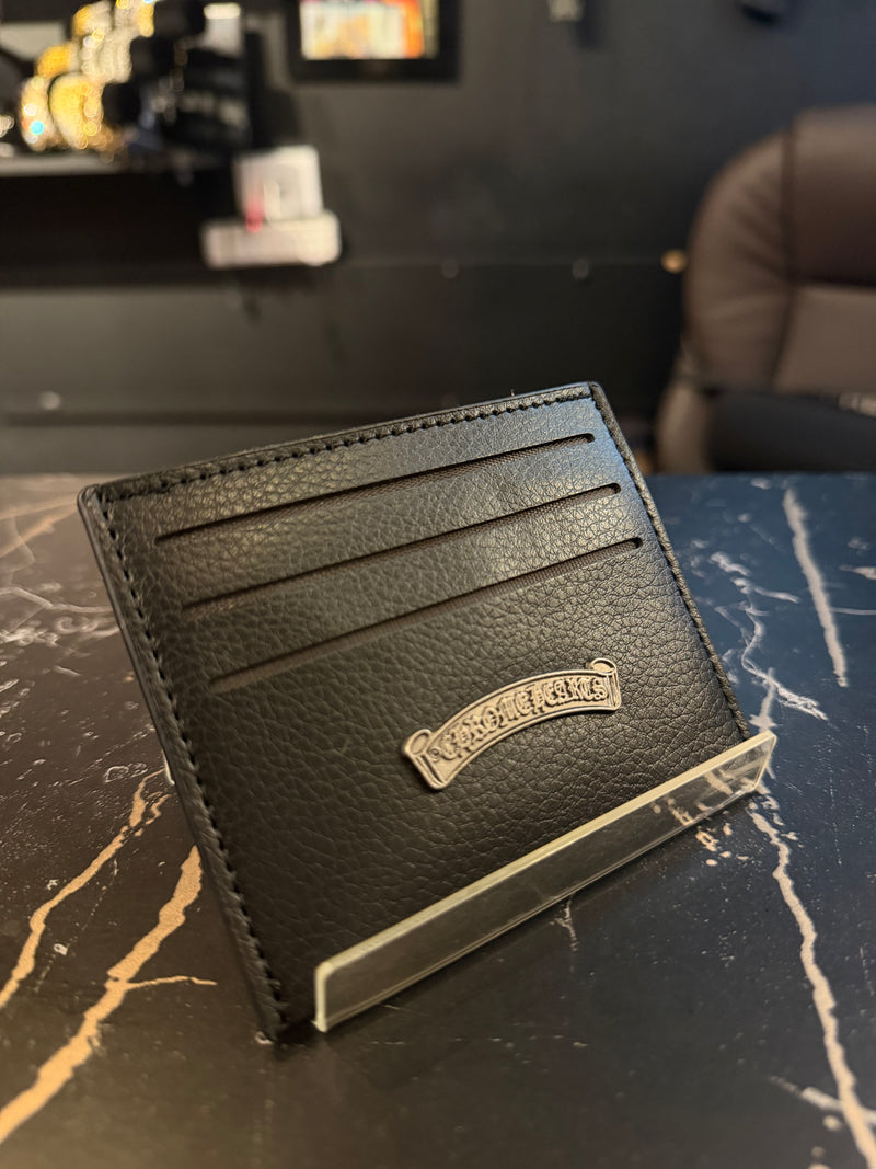 Carteira Porta Cartão Chrome Hearts Courino Logo Metal 4# - Pronta Entrega