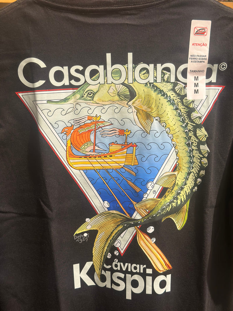 Camiseta Casablanca Caviar Kaspia Preta Oversize - Pronta Entrega