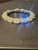 Pulseira Ice Cravejada Em Zicornia Cúbica Prata 20 CM - Pronta Entrega