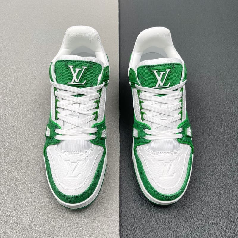 Louis Vuitton Trainer Green Monogram Denim White - Encomenda