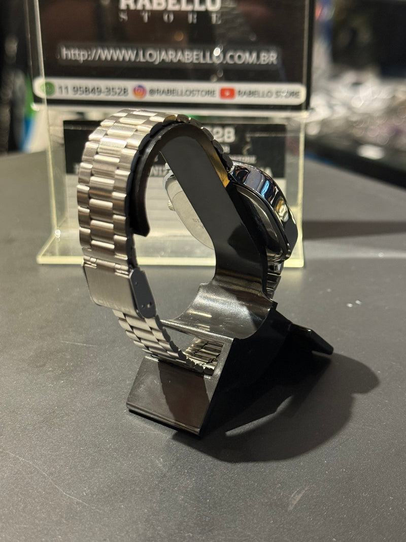 Relógio Casio Vintage A138 Prata Fundo Preto - Pronta Entrega